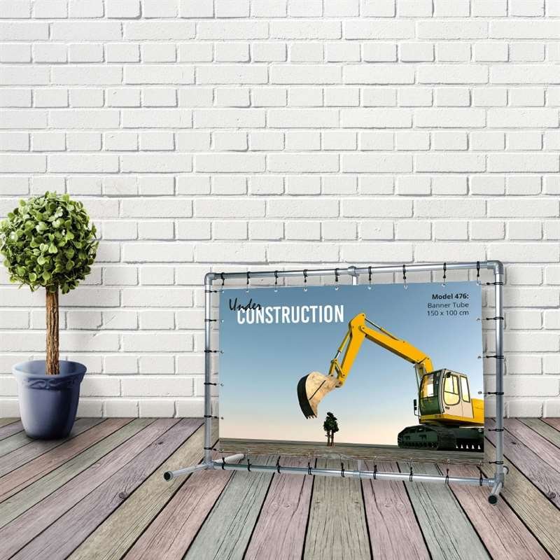 Banner Tube free standing square frame with legs 150 x 100 cm