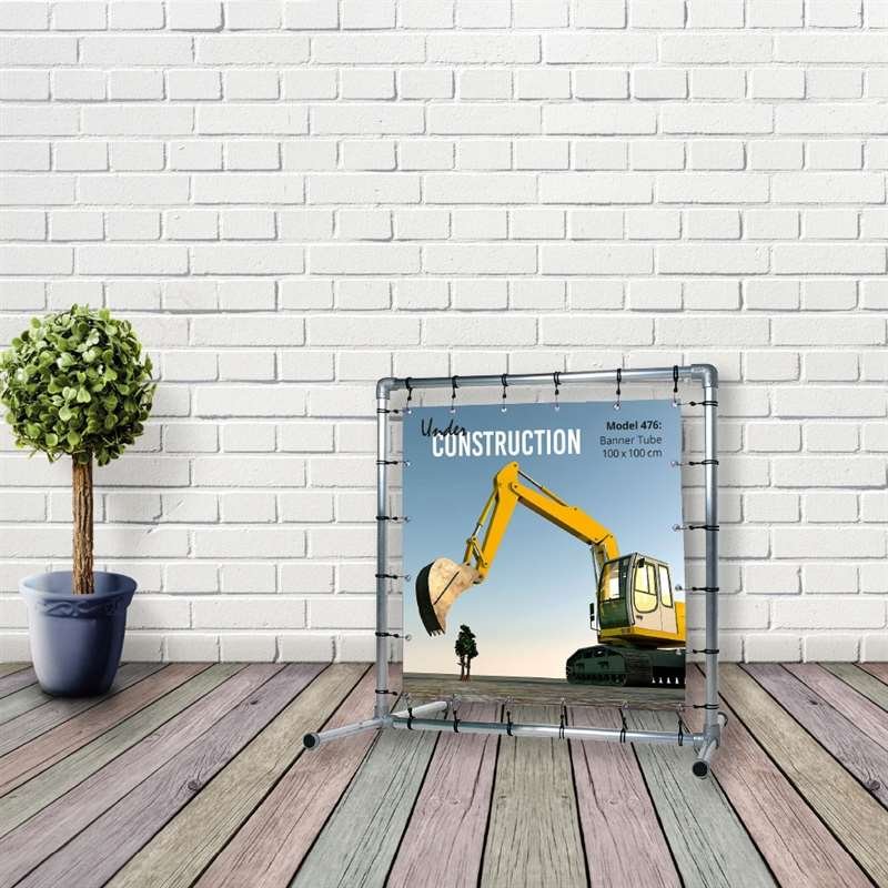 Banner Tube free standing square frame with legs 100 x 100 cm