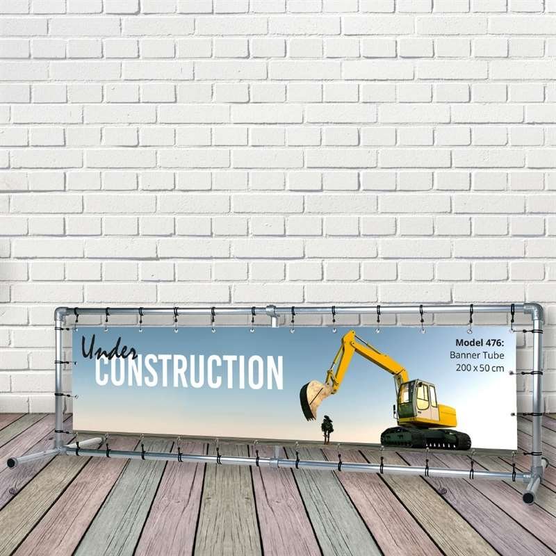 Banner Tube free standing square frame with legs 200 x 50 cm
