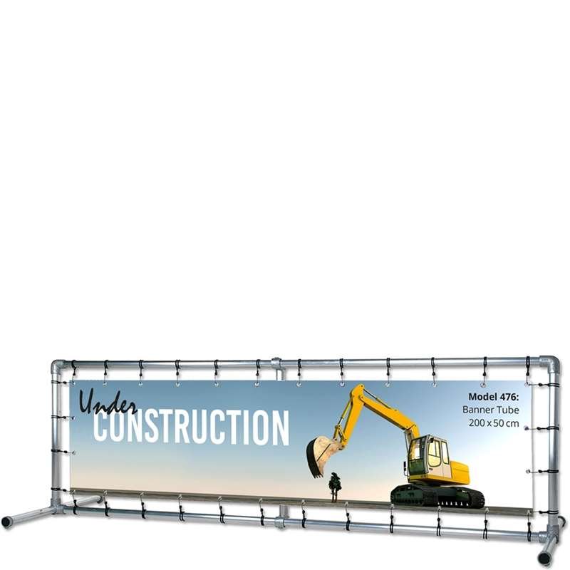 Banner Tube free standing square frame with legs 200 x 50 cm