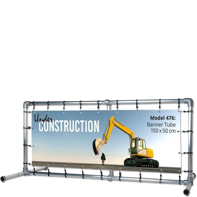 Banner Tube free standing square frame with legs 150 x 50 cm