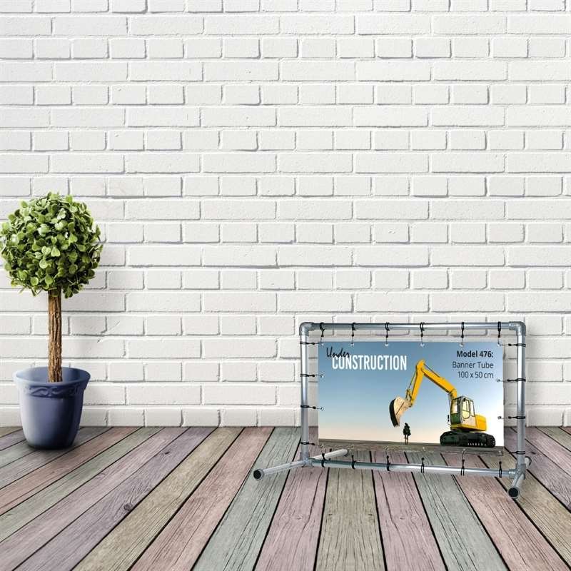 Banner Tube free standing square frame with legs 100 x 50 cm