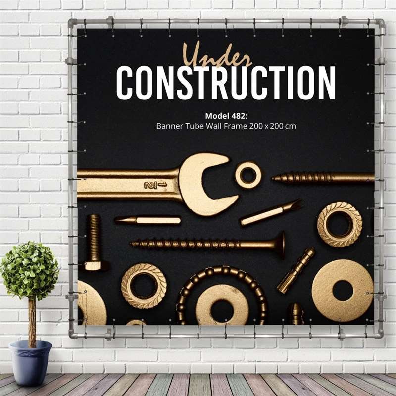 Banner Tube hanging square frame for wall 200 x 200 cm