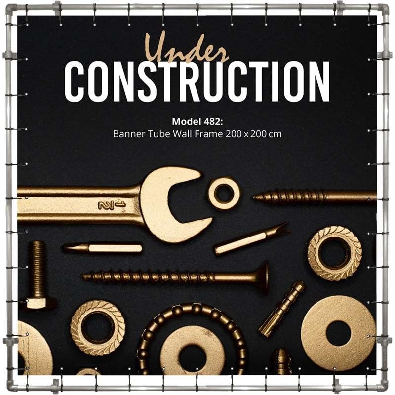 Banner Tube hanging square frame for wall 200 x 200 cm