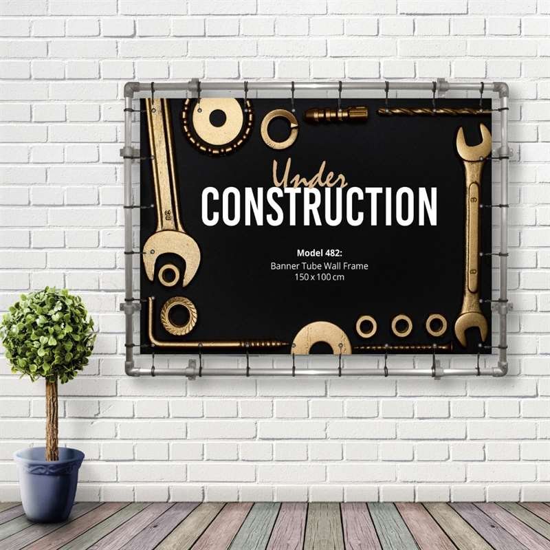 Banner Tube hanging square frame for wall 150 x 100 cm