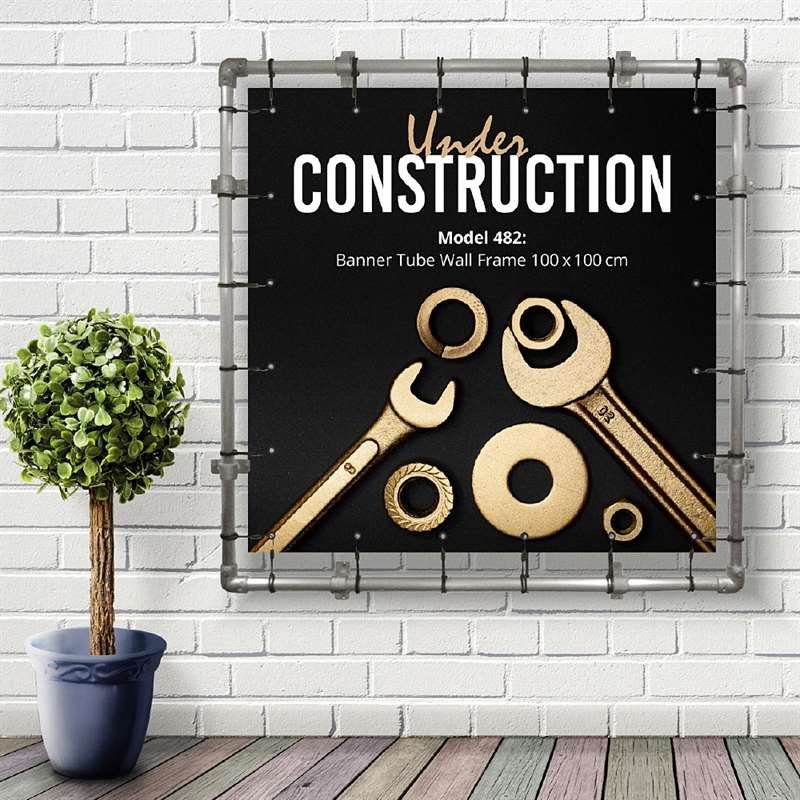 Banner Tube hanging square frame for wall 100 x 100 cm