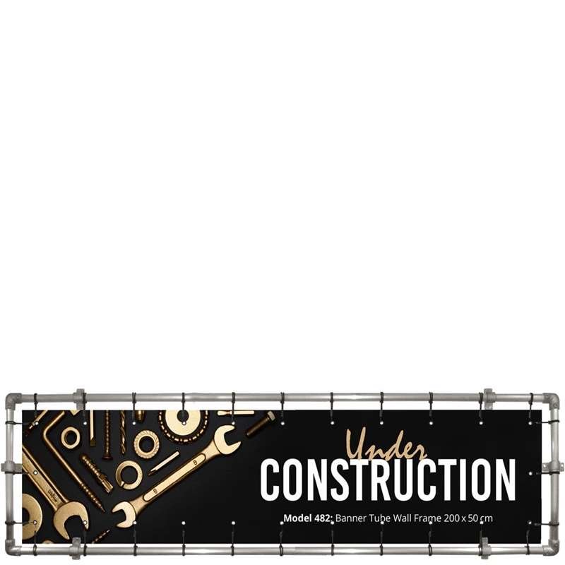 Banner Tube hanging square frame for wall  200 x 50 cm