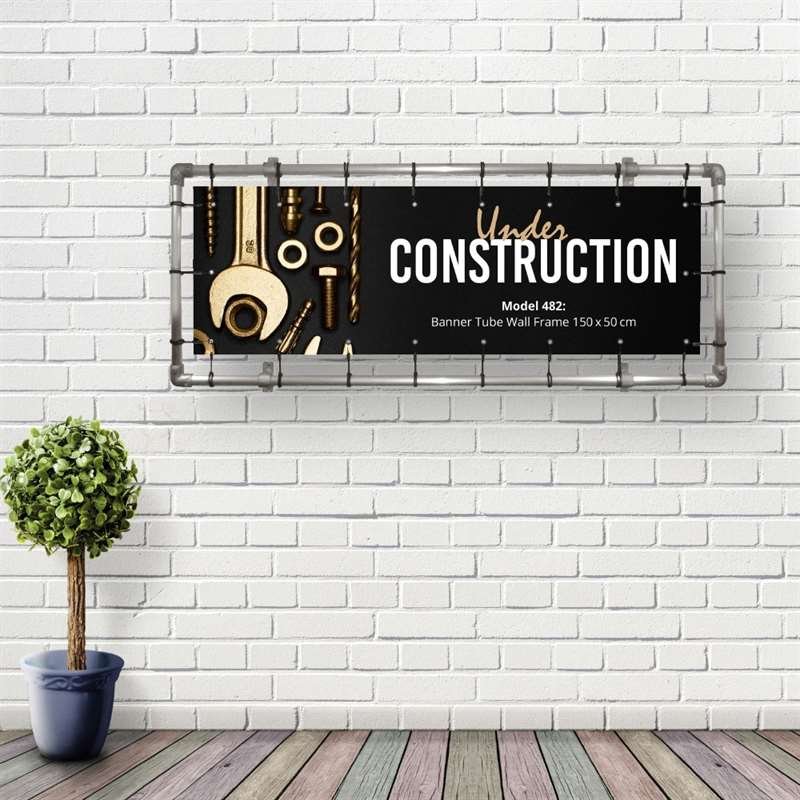Banner Tube hanging square frame for wall 150 x 50 cm