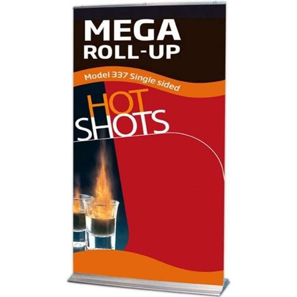 Mega Roll-up single-sided - 150x250 cm - silver - with banner and print #10