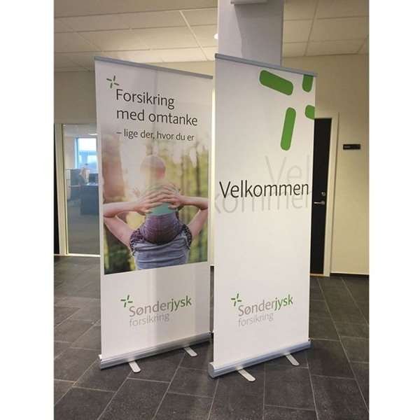 Classic Roll-up single-sided - 85x200 cm - silver - with banner and print