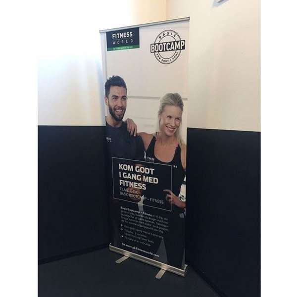 Classic Roll-up single-sided - 85x200 cm - silver - with banner and print