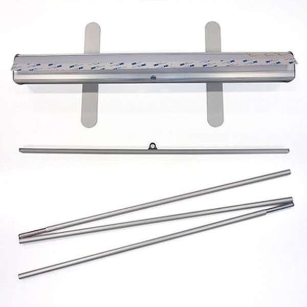 Classic Roll-up single-sided - 85x200 cm - silver - with banner and print