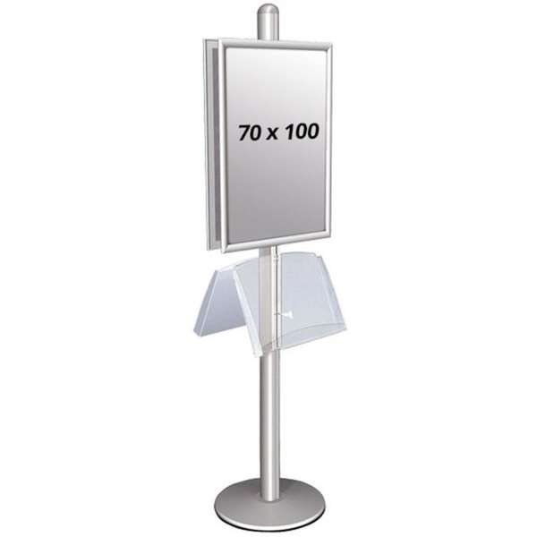Free Standing Sign Holder, MultiStand, Double-Sided, 2 steel shelves, 2 Snap Frame, B1 - 70 x 100 cm