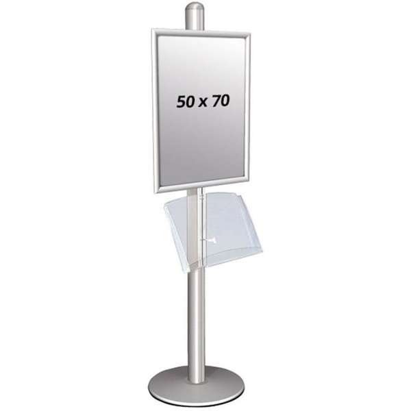 MULTISTAND 1 Single sided with acrylshelve 25mm 1 x 50x70 Alu