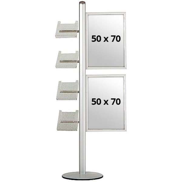 MULTISTAND 18 Single sided 2x(50x70cm) Slide-in + 4xA4 Shelves