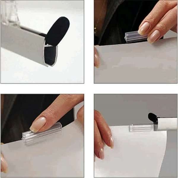 Plastic clamp profile 4cm. for Poster Hanger, Transparent