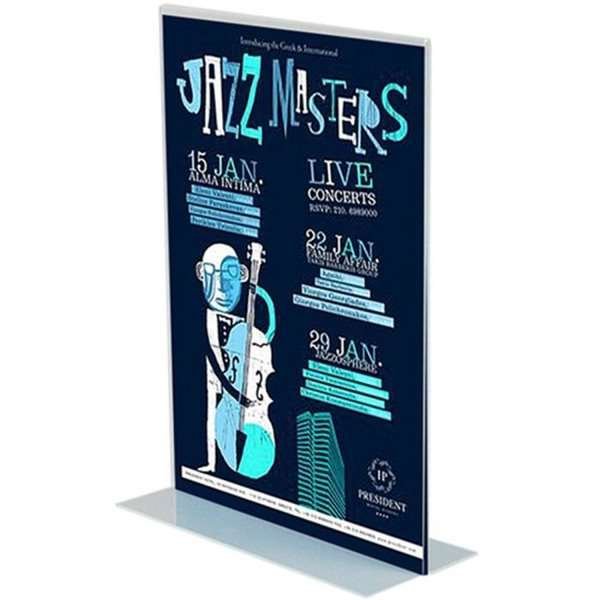 T-Menuholder, vertical A4 acrylic display