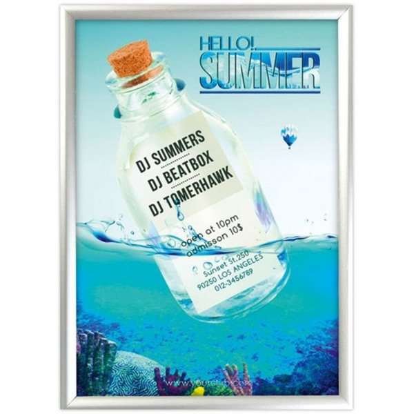 Window Frame, double sided, 25 mm, A3, alu/silver