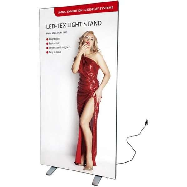 LED-Tex Light Box Stand, double sided, 100 x 200 cm