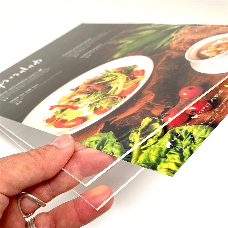 WOOD Block Menu holder acrylic A5 vertical/angled