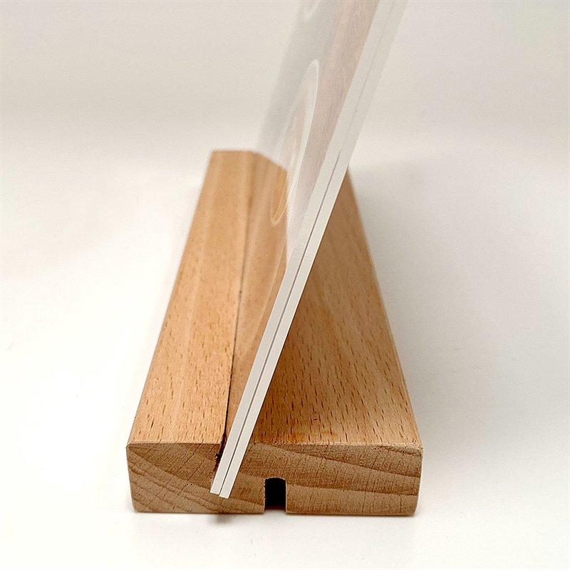 WOOD Block Menu holder acrylic A5 vertical/angled
