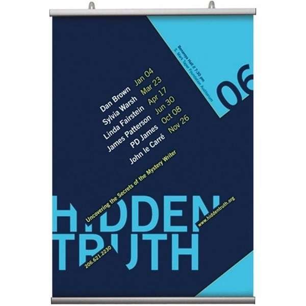 Poster-Hanger, double sided, set, 120 cm, alu/silver