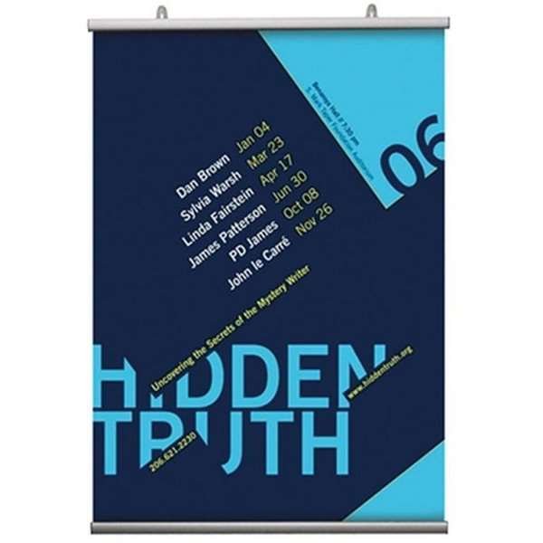 Poster-Hanger, double sided, set, 70 cm, alu/silver