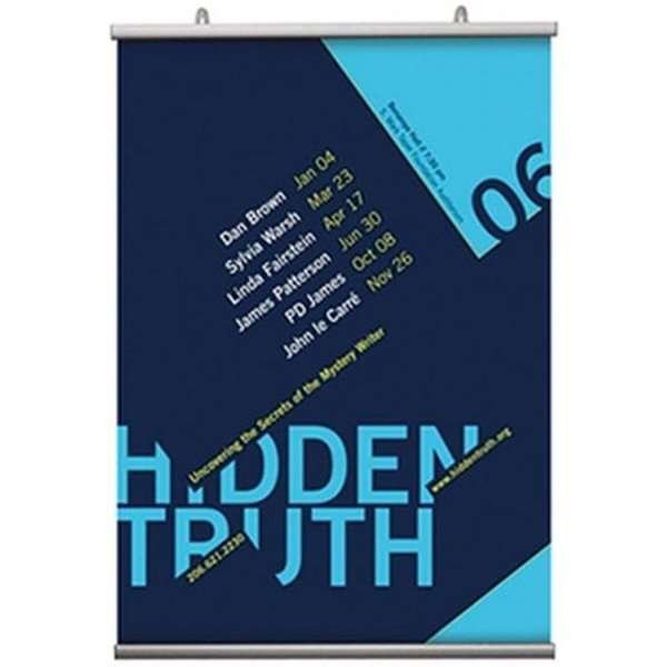 Poster-Hanger, double sided, set, 50 cm, alu/silver