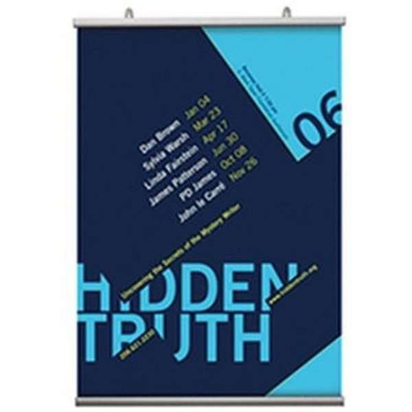 Poster-Hanger, double sided, set, 21 cm, alu/silver