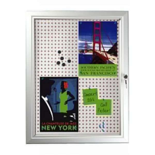 Infobox Combi with lock, 45 mm, 4 x A4, alu/silver