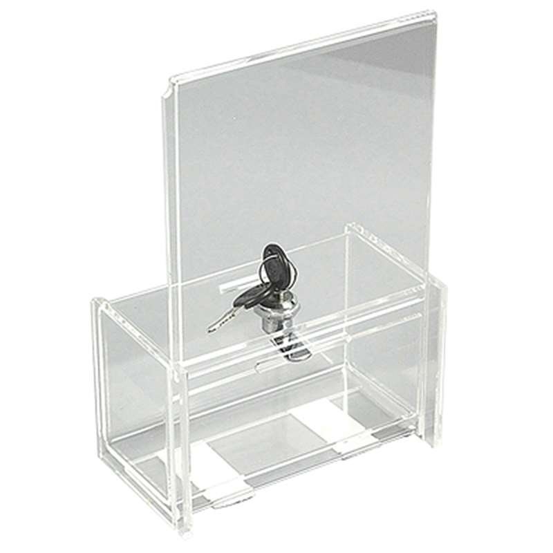 Tip Box Clear with info, 14,8 x 16 cm and lock