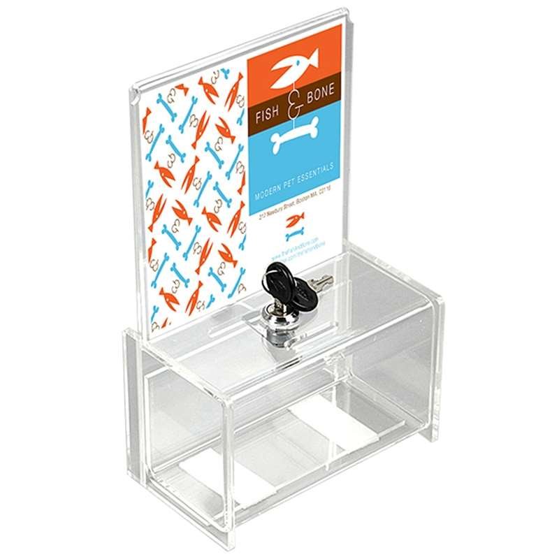 Tip Box Clear with info, 14,8 x 16 cm and lock