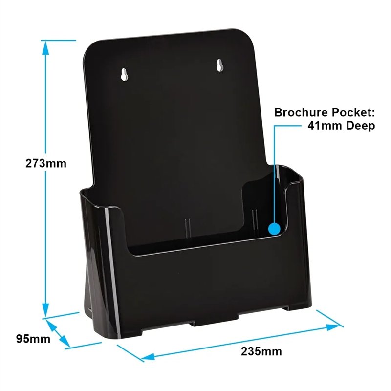 Table & Wall Dispenser, A4 acrylic holder, black