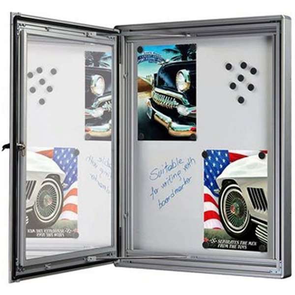 Infobox Magnetic, alu/silver, with lock, 4 x A4