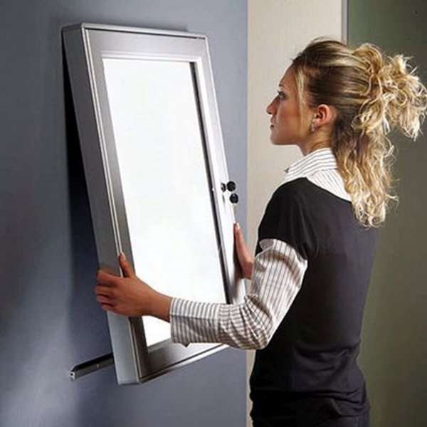 Infobox Magnetic, alu/silver, with lock, 4 x A4