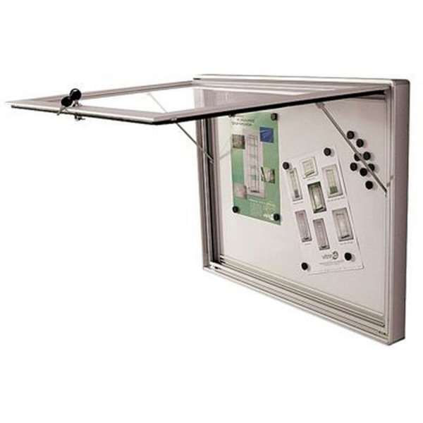 Infobox Magnetic, alu/silver, with lock, 4 x A4