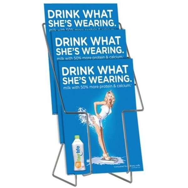 Wireholder Table, 3 x A4, silver