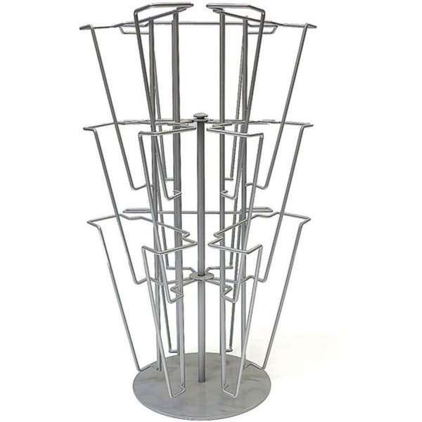 Wireholder Spin Table, 9 x A4, silver