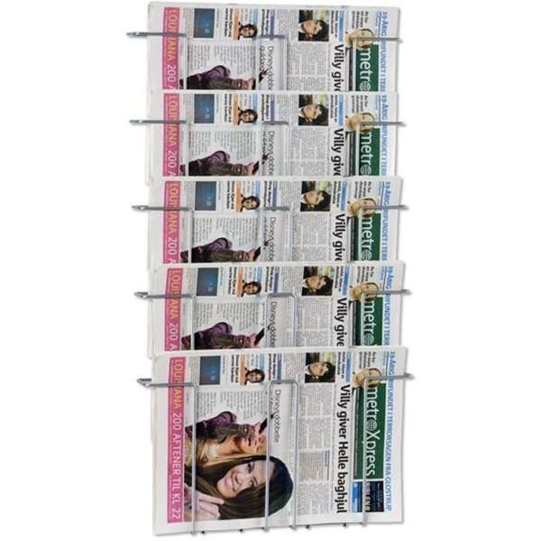 Wireholder Wall, 5 x Newspaper, silver
