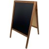 Wooden A-Board, dark stained wooden frame and black chalkboard plate, 60 x 100cm incl. 8 chalk board markers #2
