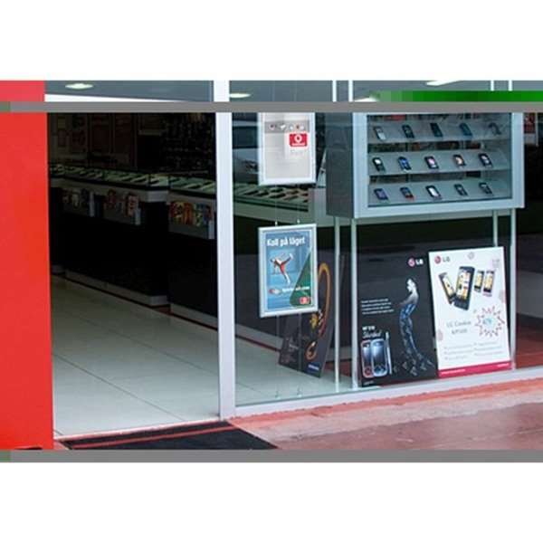 Hanging Snap Frame, double sided, 25 mm, A1, alu/silver