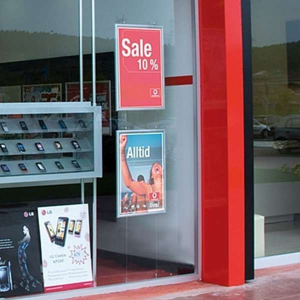 Hanging Snap Frame, double sided, 25 mm, A1, alu/silver