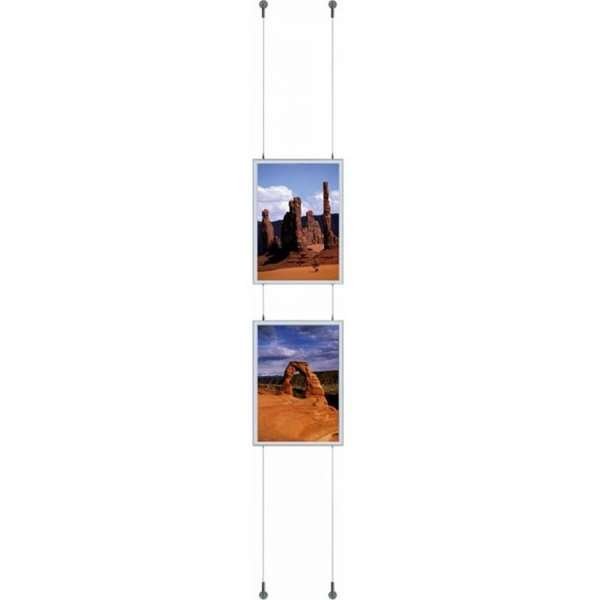 Hanging Snap Frame, double sided, 25 mm, A1, alu/silver