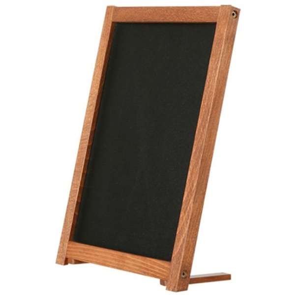 Wooden Chalkboard with feet, dark wood and black board 12,7 x 17,8 cm