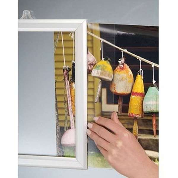 Slide-in frame, double sided, 25 mm, horizontal, A3, alu/silver