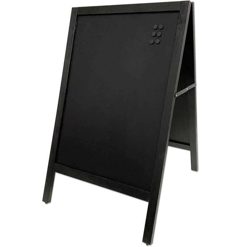 Wooden A-Board Black with Steel Board