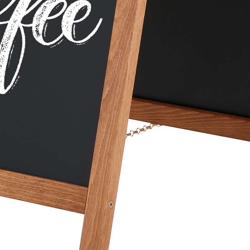 Wooden A-Board Dark with Steel Board