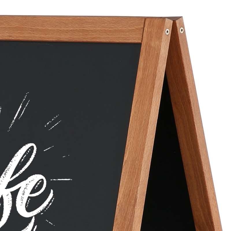 Wooden A-Board Dark with Steel Board