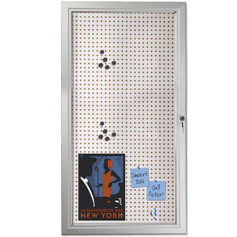 Infobox Combi with lock, 45 mm, 6 x A4, alu/silver