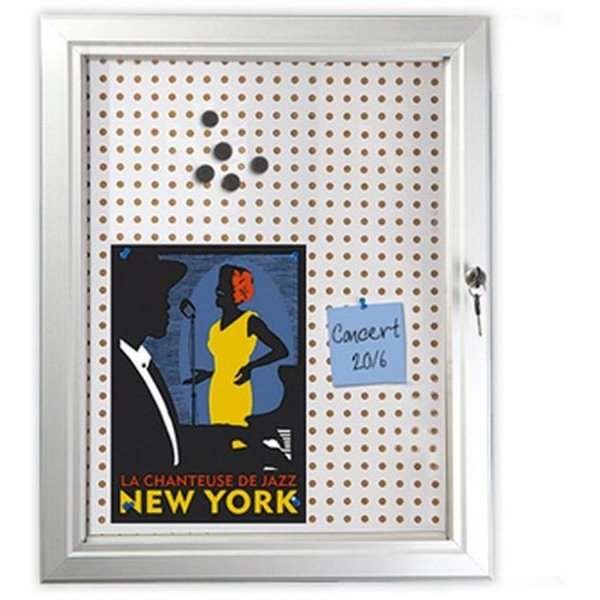 Infobox Combi with lock, 45 mm, 4 x A4, alu/silver